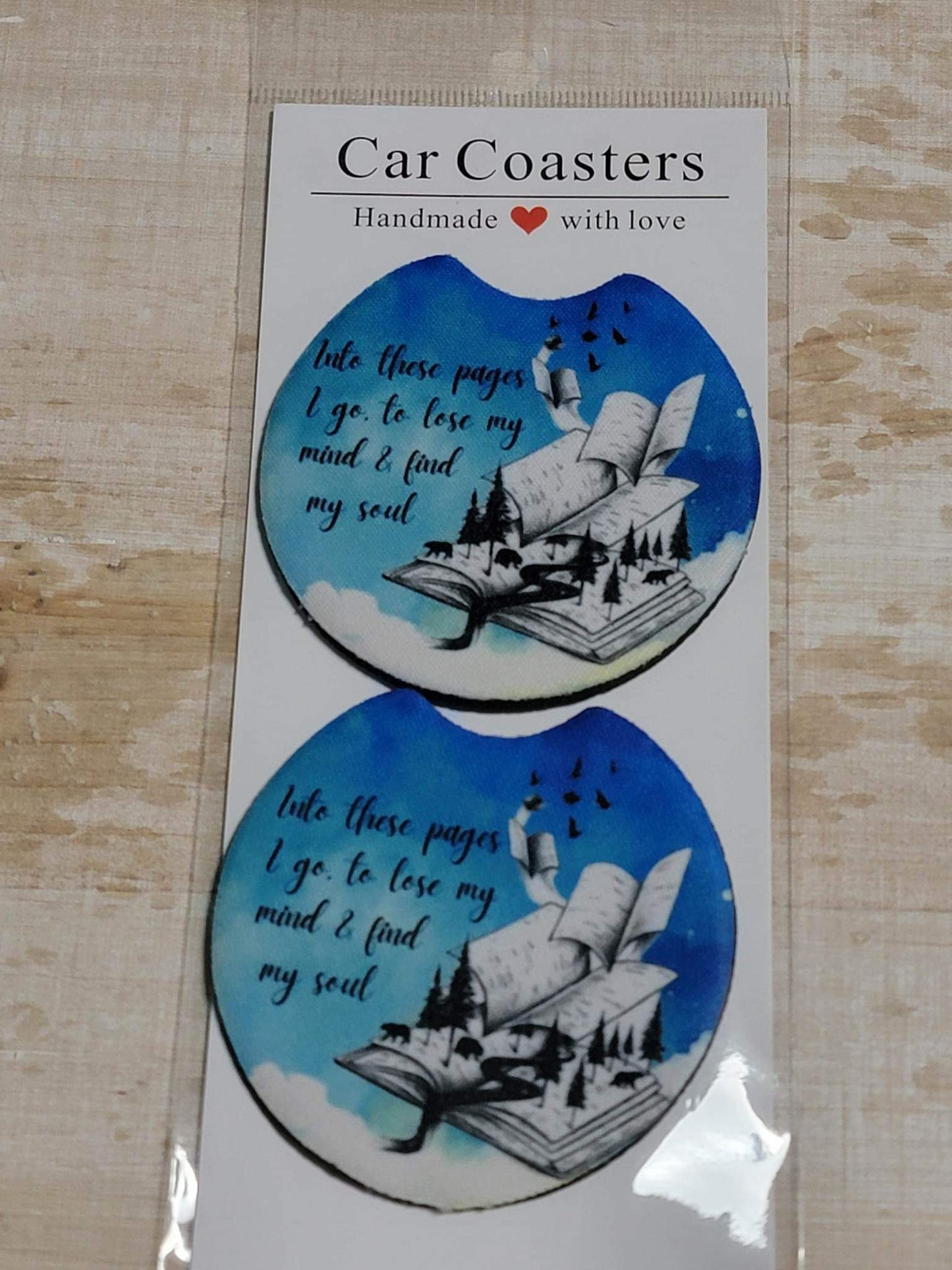 Book car coasters