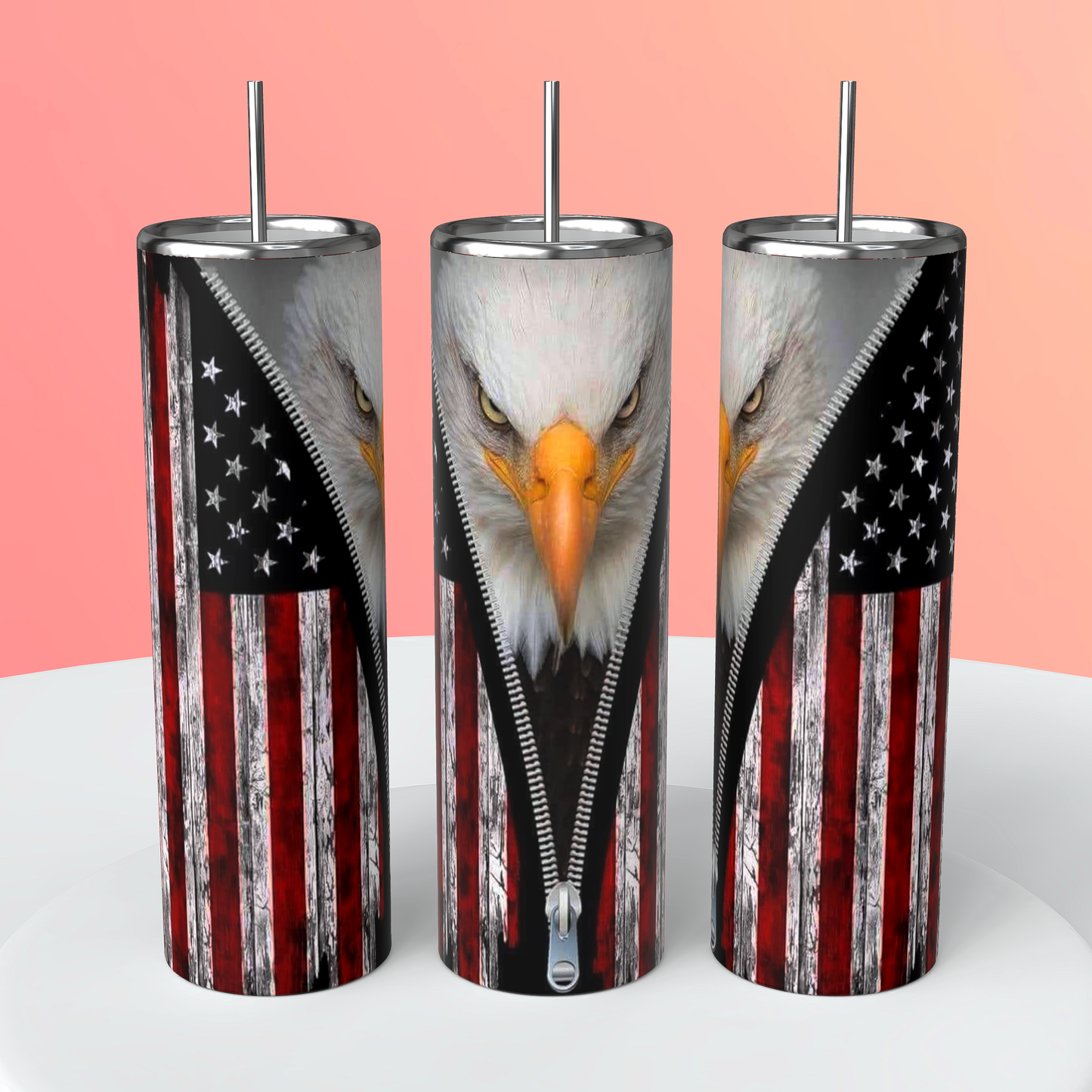 Eagle with American flag