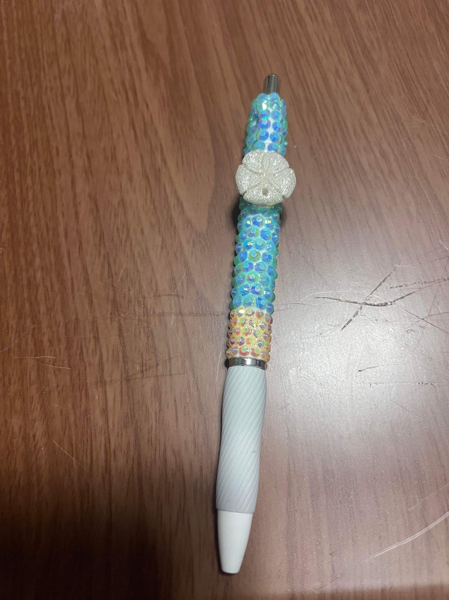 Sand dollar rhinestone pen